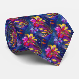 Blom- Tie för konstnärlig Freesia Slips