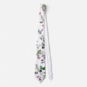 Blom- Tie för vit Slips