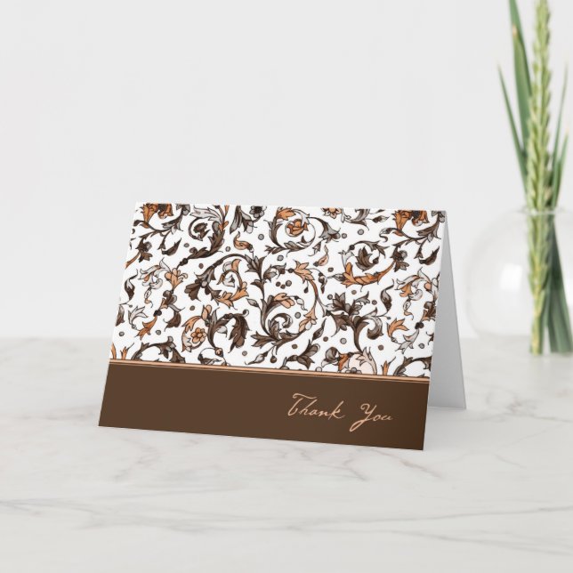 Blom- tryck för vintage tack kort (Framsida)