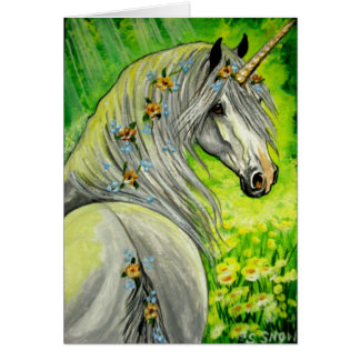 Blom- Unicorn Hälsningskort