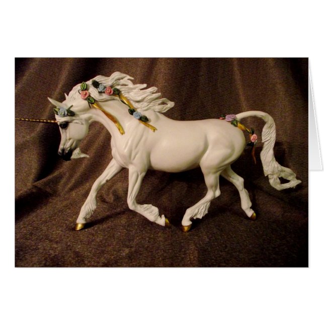 Blom- Unicorn Hälsningskort (Framsidan Horizontal)