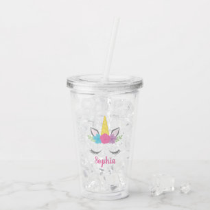 Blom- Unicornansiktepersonlig Take Away Mugg