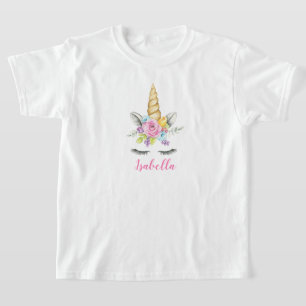 Blom- Unicornpersonlig för vattenfärg T Shirt