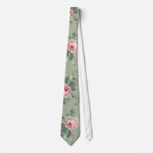 Blom- unisex- tie för vintagerosa ros slips