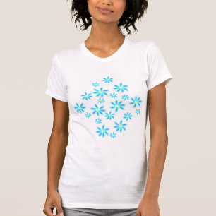 Blom- utslagsplatsskjorta för roliga blått t-shirt