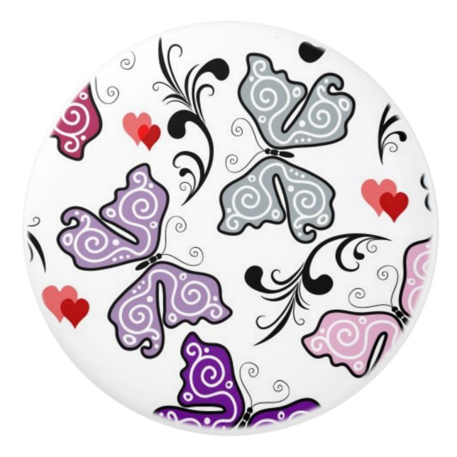 Blom- valentinmönster knopp (Framsidan)