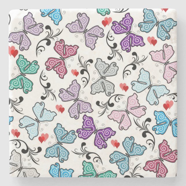 Blom- valentinmönster stenunderlägg (Framsidan)