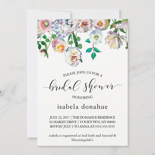 Blom- vår för inbjudningskort för möhippanvit (Framsida)