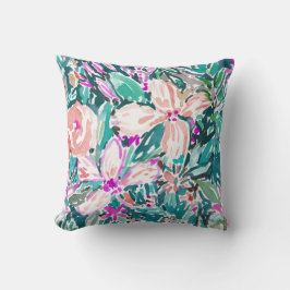 Blom- vattenfärg 2-SIDED för TROPISK TREK Kudde