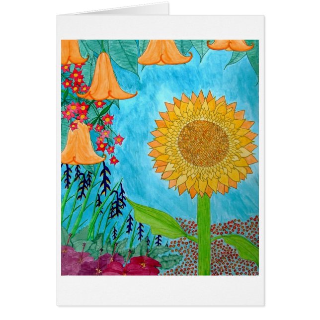 Blom- vattenfärg hälsningskort (Framsidan)