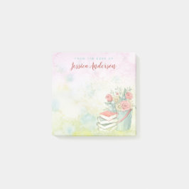 Blom- vattenfärgnamn post-it block