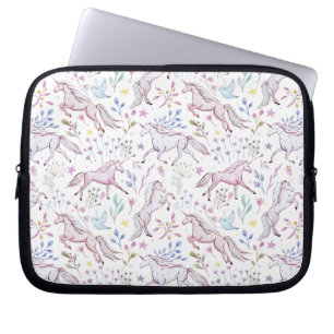 Blom- vattenfärgUnicornmönster Laptop Fodral