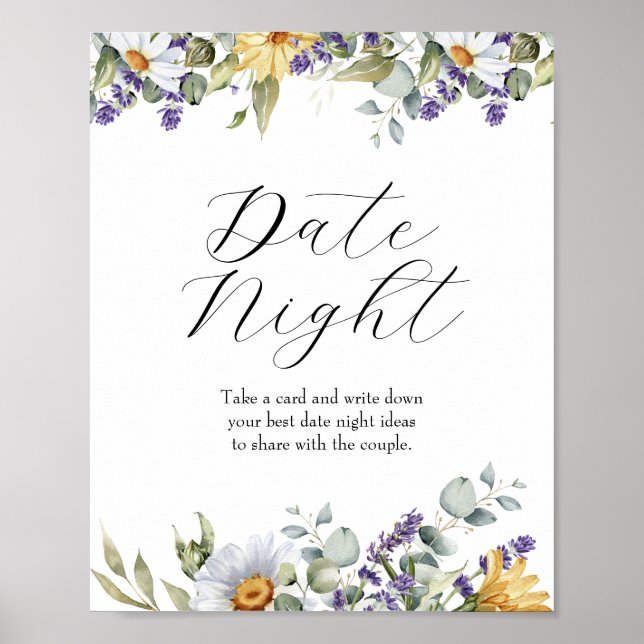 Blom Vildblomma | Äng Blommig Dejtingsnattidéer  Poster (Framsidan)