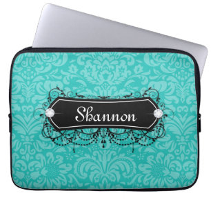 Blom- vintage för Monogram för coola för Laptop Fodral