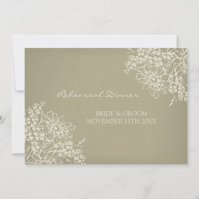 Blom- vintagerepetition middagparty inbjudningar (Framsida)