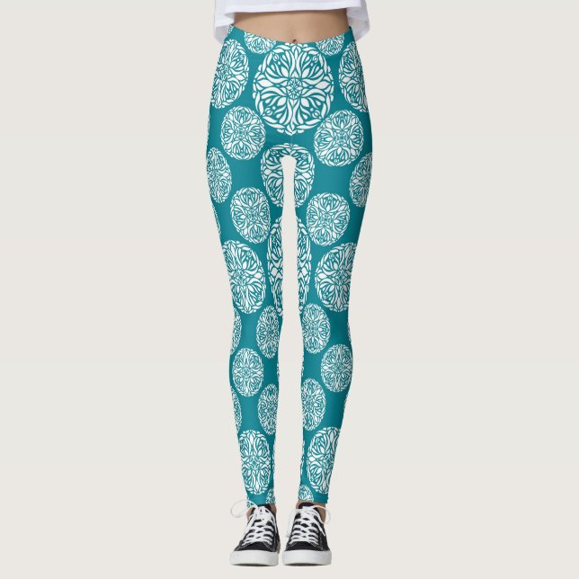 Blom- vintersnowflake leggings (Framsida)