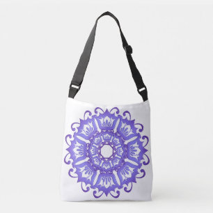 Blom- violett mandala. axelväska