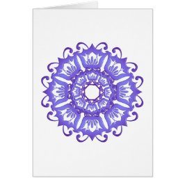 Blom- violett mandala. Greeting. Hälsningskort