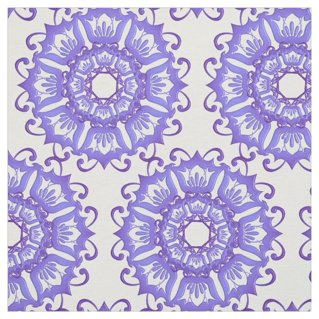 Blom- violett mandala. tyg (Provkarta)