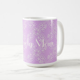 blom- violett snöremönster kaffemugg