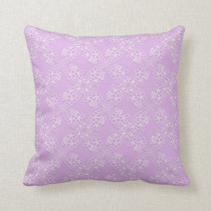 blom- violett snöremönster kudde