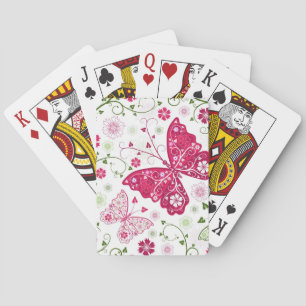 Blom- vitmönster spel kort