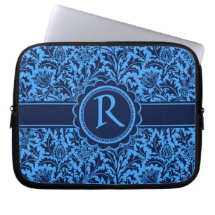 Blom- William Morris för rika eleganta blått Laptop Fodral