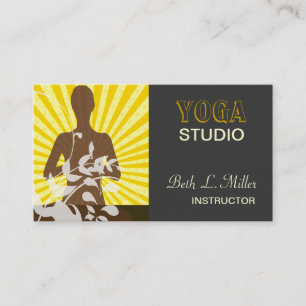 Blom- Yoga Pilates för n-soluppgångmeditation Visitkort