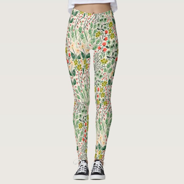 Blom- Yogadamasker Leggings (Framsida)