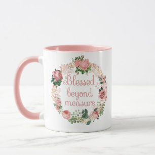 Blomad bortom åtgärd/ Rosa Blommigt Bouquet Mugg