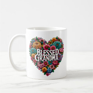 Blomad Grandma Blommigt Heart Kaffemugg