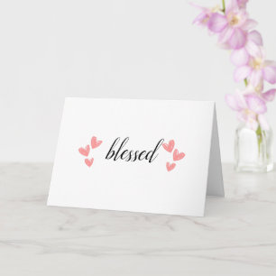 Blomad med Rosa Hearts Hälsning Kort