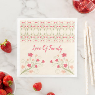 Blomad med Rosa persika och Grönt Pappersservett