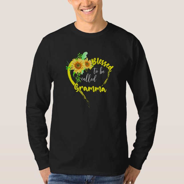 Blomad till Gramma Sunsun Gramma Mothe T Shirt (Framsida)