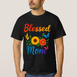 Blomad till Mamma färgad Blommigt Butterfly Tshirt T Shirt