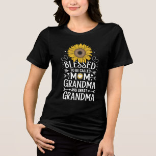Blomad till Mamma Grandma Underbar Solros T Shirt
