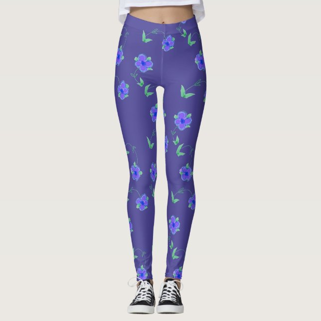 Blomade Lila Leggings (Framsida)