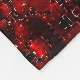 Blomade röda skuggor med vit prickad fleecefilt