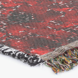 Blomade röda skuggor med vit prickpil filt