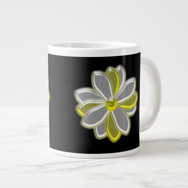 Blomande Daisy Flower Mugg Jumbo Mugg (Framsida höger)