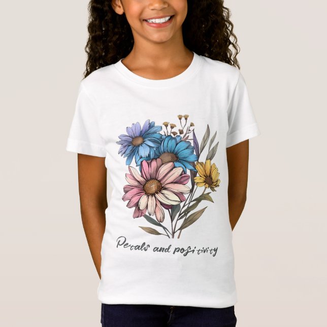 Blomande mystiska trädgårdsblommor t shirt (Framsida)