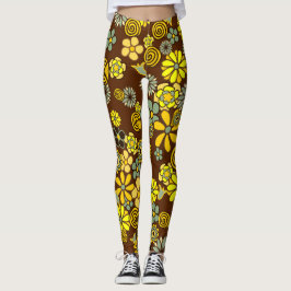  blombaljväxter av vild, funky leggings