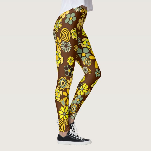  blombaljväxter av vild, funky leggings (Höger)