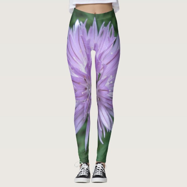 Blombalkar av Anpassningsbar Leggings (Framsida)