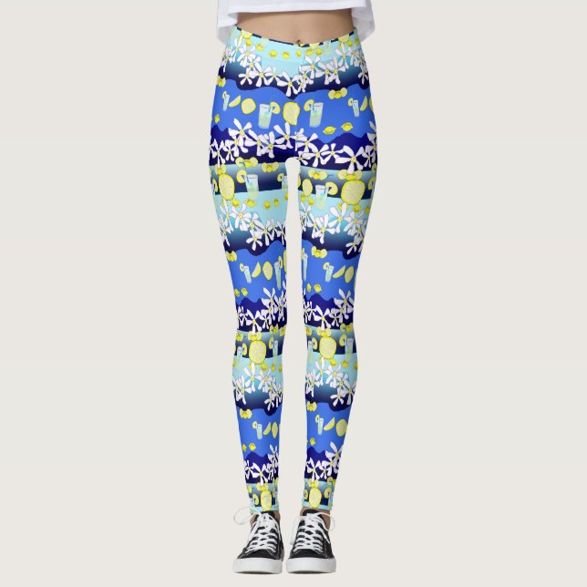 Blombalkar av citronblommor leggings (Framsida)