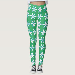 Blombalkar av Grönt Leggings