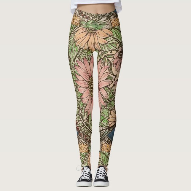 Blombalkar av HAS-judar Leggings (Framsida)