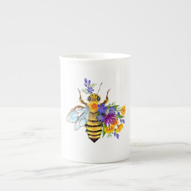 Blombi med vilda växter benporslin mugg (Framsidan)