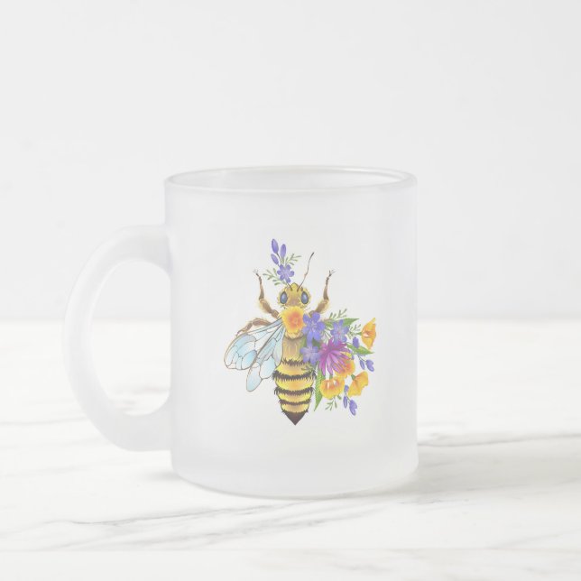 Blombi med vilda växter frostad glasmugg (Vänster)