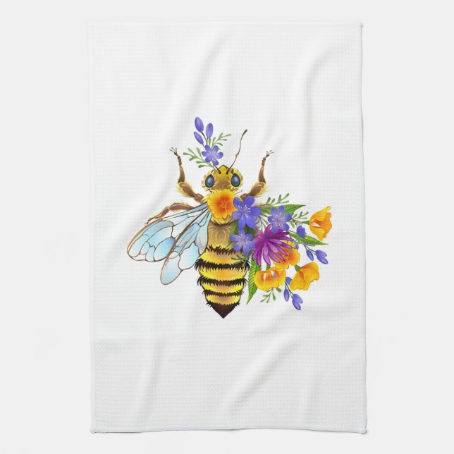 Blombi med vilda växter kökshandduk (Vertikal)